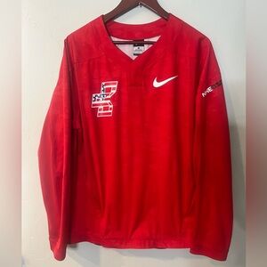 Nike‎ Baseball Red Camo Long Sleeve Pullover Athletic Warmup Top Medium